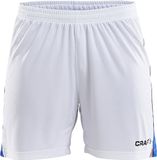 Craft Sportshort Dames Progress Short Contrast W 1905577 Wit/Koninklijk Katoen XL