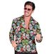 WIDMANN - Shirt Dia de los Muertos, zwart met doodskoppen, Day of the Dead, Mexico, Dag van de Doden, Halloween verkleedkleding