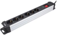 Merkloos / Sans marque Wan GmbH Meervoudig stopcontact met schakelaar en overspanningsbeveiliging - Aluminium afwerking