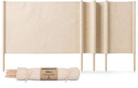 Amazinggirl Strandwindscherm Camping Windschutz - Beige Polyester/Hout 500x80cm