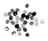 Rayher Glazen geslepen parels, 4 mm ø, kristal, doos 100 stuks, 14200800