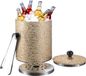 Seau à glace en acier inoxydable sans marque, double paroi isolée avec couvercle - Pince passoire pour bar, fête, mariage, réunions, KTV