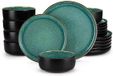 Happiq Opulent Assiettes – Vert 6 personnes – 24 pièces – Céramique – Assiettes – Petites assiettes