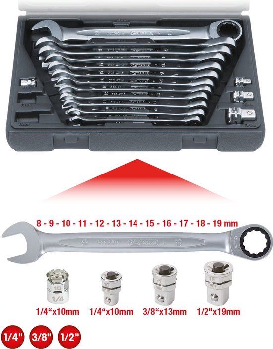 KS Tools 503.4266 Ring-steeksleutelset 16-delig 19 mm