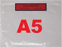 250 documentenhoezen C5 225 x 165 mm transparant zelfklevend en Enclosed documenten DIN A5 voor pakketten, kleine pallet, sterke zelfklevende hoes