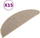 vidaXL - Trapmatten - 15 st - 56x17x3 cm - Bruin - Halfrond
