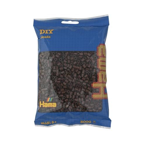 Hama Perlen 201-12 Strijkkralen - 3000 Midi Knutselkralen - Bruin
