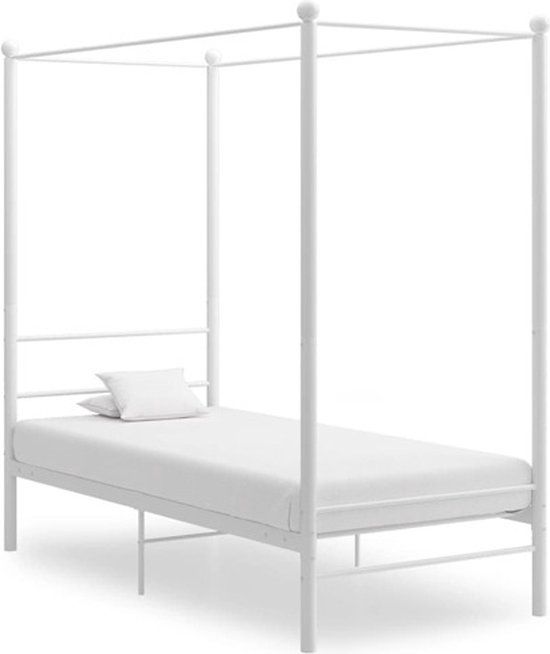 vidaXL Hemelbedframe metaal wit 100x200 cm