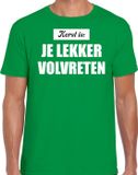 Bellatio Decorations Shoppartners Bv Kerst is: je lekker volvreten Kerstshirt / Kerst t-shirt groen voor heren - Kerstkleding / Christmas outfit XL