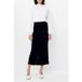 French Connection Ottie Midi Jupe Fente Arrière Bleu Marine Blanc Hiver