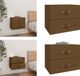 vidaXL Table de chevet murale 50x36x40 cm brun miel