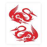 4R Quattroerre.it 15855 Voorgesneden stickers draak rechts en links, rood, 10 x 12 cm