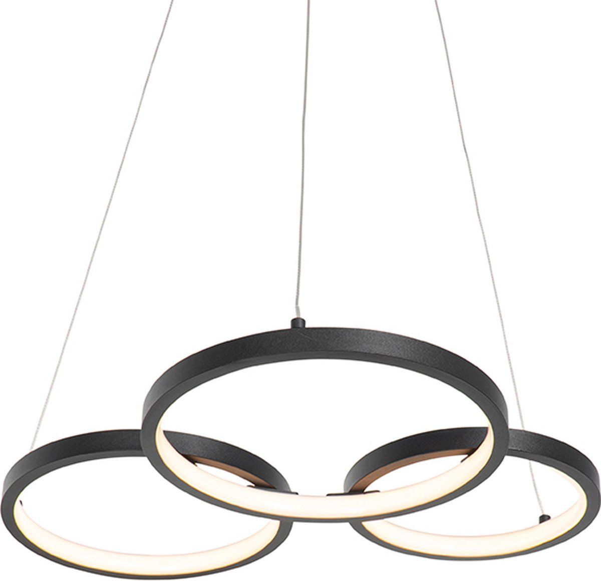 QAZQA Rondas - LED Hanglamp - Zwart - Dimbare - 52cm