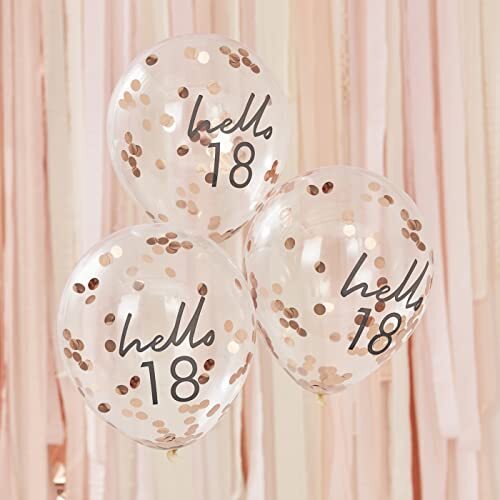 Ginger ray Rose Gold Verijdelde 18 Inch Decoratieve Partijballonnen 5 Pack Mix