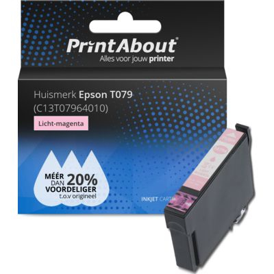 PrintAbout Huismerk Epson T0796 (C13T07964010) Inktcartridge Licht-magenta