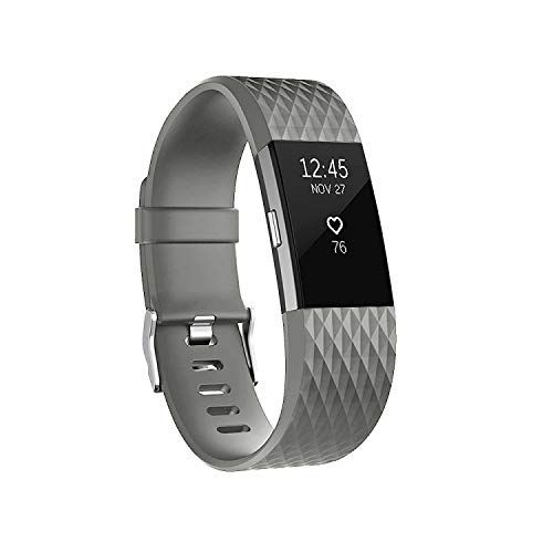By Qubix Qubix - Siliconen bandje voor Fitbit Charge 2 - Small - Donkergrijs