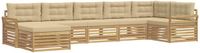 vidaXL Buiten bankenset 7-delig Wit en Beige