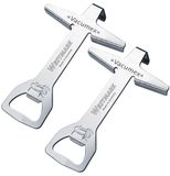 Westmark multifunctionele opener met rubberen rand, pot- en flesopener/dekselopener, lengte: 17 cm, staal/rubber, Sieger-Twist, rood, 1049227R