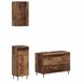 vidaXL - Set de 3 pièces - meuble de salle de bain - HAARLEM - Vieux bois - Bois travaillé