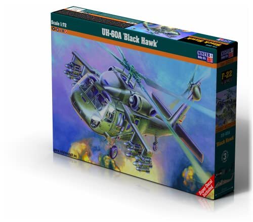 MisterCraft Modelbouwpakket UH-60 A Black Hawk schaal 1:72 plastic bouwpakket, bouwpakket voor montage, inclusief lijm, kunststofmodel, bouwhandleiding, 274 mm x 220 mm