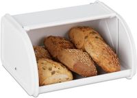 Relaxdays Broodtrommel - Wit - Gepubliceerd staal - 13,5 x 26 x 21 cm