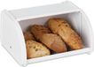 Relaxdays Broodtrommel - Wit - Gepubliceerd staal - 13,5 x 26 x 21 cm
