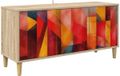 vidaXL - Meuble TV - HEESCH - 102 x 33 x 50 cm - Bois de chêne Sonoma plaqué