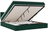vidaXL - Ottoman bed with mattress - 180x200 cm - dark green velvet