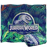 Jurassic World Jurassic World Jungle Logo Officieel gelicenseerd Silky Touch Super Zachte Sprei Deken, 152 x 127 cm