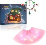 Jojoy - Kerst Adventskalender Armbandenset - LED Glanzende Rok - 22 Bedels - 2 Armbanden - Prinses Rok - Roze - ADVENTPRINCESS