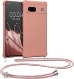 kwmobile telefoonhoesje geschikt voor Google Pixel 7a - Hoesje van siliconen met telefoonkoord - In parelmoer