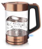 Arendo waterkoker, glas en roestvrij staal, 1,7 liter, 2200 W, koper