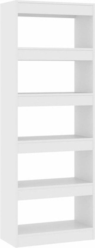 vidaXL Boekenkast/kamerscherm - 60x30x166 cm - spaanplaat - wit
