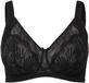 Ulla Popken - Dames - BH zonder beugel mesh kant - Zwart - Maat 105E
