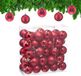 Relaxdays Kerstballen Set van 50 - Kunststof - Rood - Ø 6 cm - Glanzend & Mat