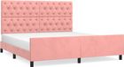 vidaXL Cadre de lit velours rose 160x200 cm