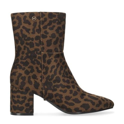 Mexx Pam Mila enkellaarzen met panterprint bruin