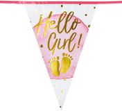 Boland Folievlaggenlijn 'Hello girl!' Roze/Wit/Goud