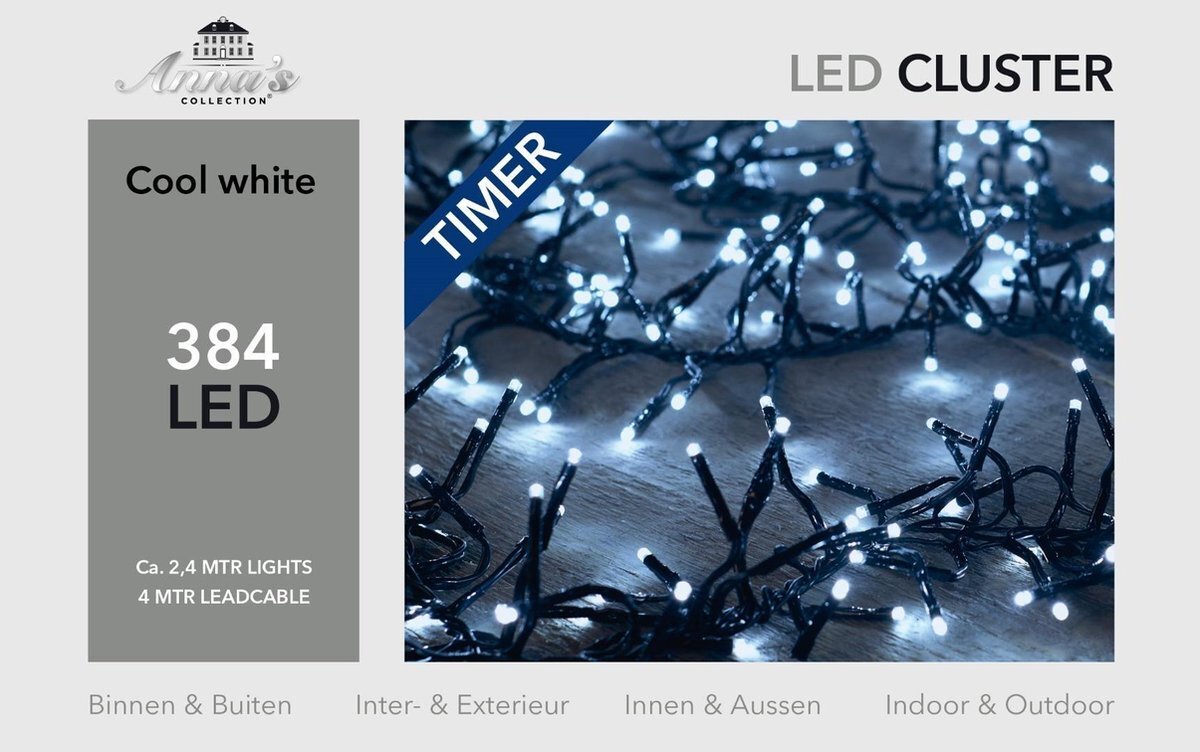 CBD cluster verlichting LED - 2,4 m - koud wit