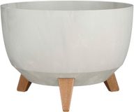 Mica Decorations Doppio Plantenbak op Poten - 18,5 x Ø33 cm - Grijs