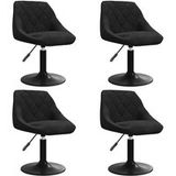 Maison Exclusive - Lot de 4 chaises pivotantes de salle à manger en velours noir