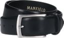 Manfield - Unisex - Zwarte Leren Riem - Maat 115