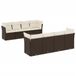 vidaXL Loungeset met kussens, polyrotan, bruin