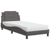 vidaXL Bed Zadar Kunstleer Grijs 100x200 cm