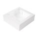 50 Thepack 50 stuks gebaksdozen met venster 250 g/m2 + Opp 23 x 23 x 7,5 cm wit golfkarton nano-micro