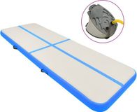 vidaXL Gymnastiekmat met pomp opblaasbaar 500x100x20 cm PVC blauw