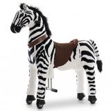 VROOOMY Cheval mécanique 6 à 9 ans – Cheval d'équitation avec mouvement de galop réaliste et pelage doux – Zèbre jouet avec fonction de direction et roues antidérapantes – Sans piles