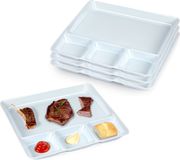 Plasticforte Gourmetborden - 4x stuks - wit - 4-vaks - kunststof - 26 x 24 cm