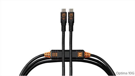 Tether Tools TetherPro Optima 10G USB-C - 15' (4.6m) - Straight - Black - 0818307015883