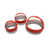 Zenker 43028 uitsteekvormpjes, rond, met handvat, kunststof en roestvrij staal, rood, 5/6,4/7,5 cm